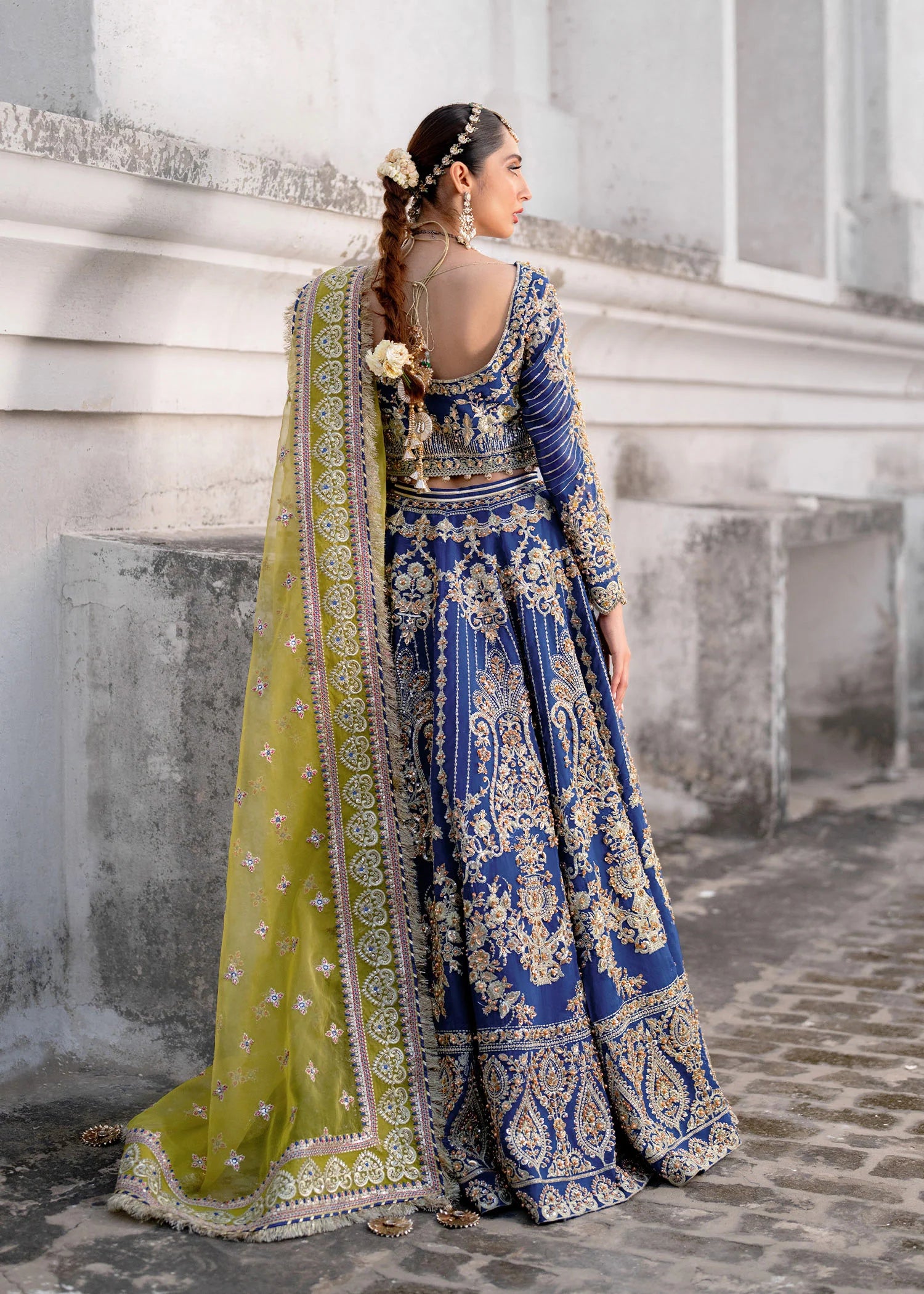Zaira Embroidered Organza Pret 4 PCs online lehenga in pakistan