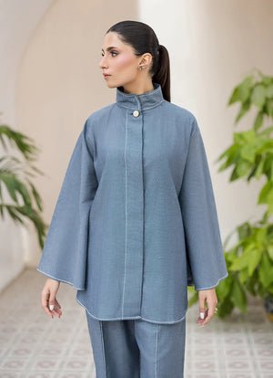 model wearing blue dress by Buraqstore stylish everyday wear