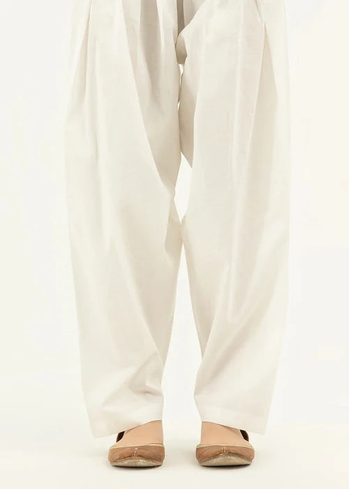 cambric shalwar white - Stitched