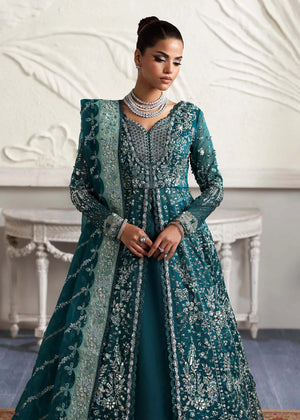 Woman styled in Eclat embroidered maxi by Buraqstore for walima
