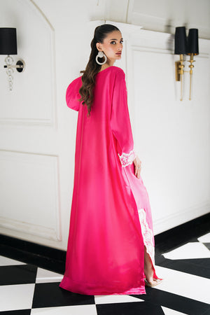 Fuchsia pink kaftan dress Pakistan stylish kaftan dresses online Pakistan BuraqStore