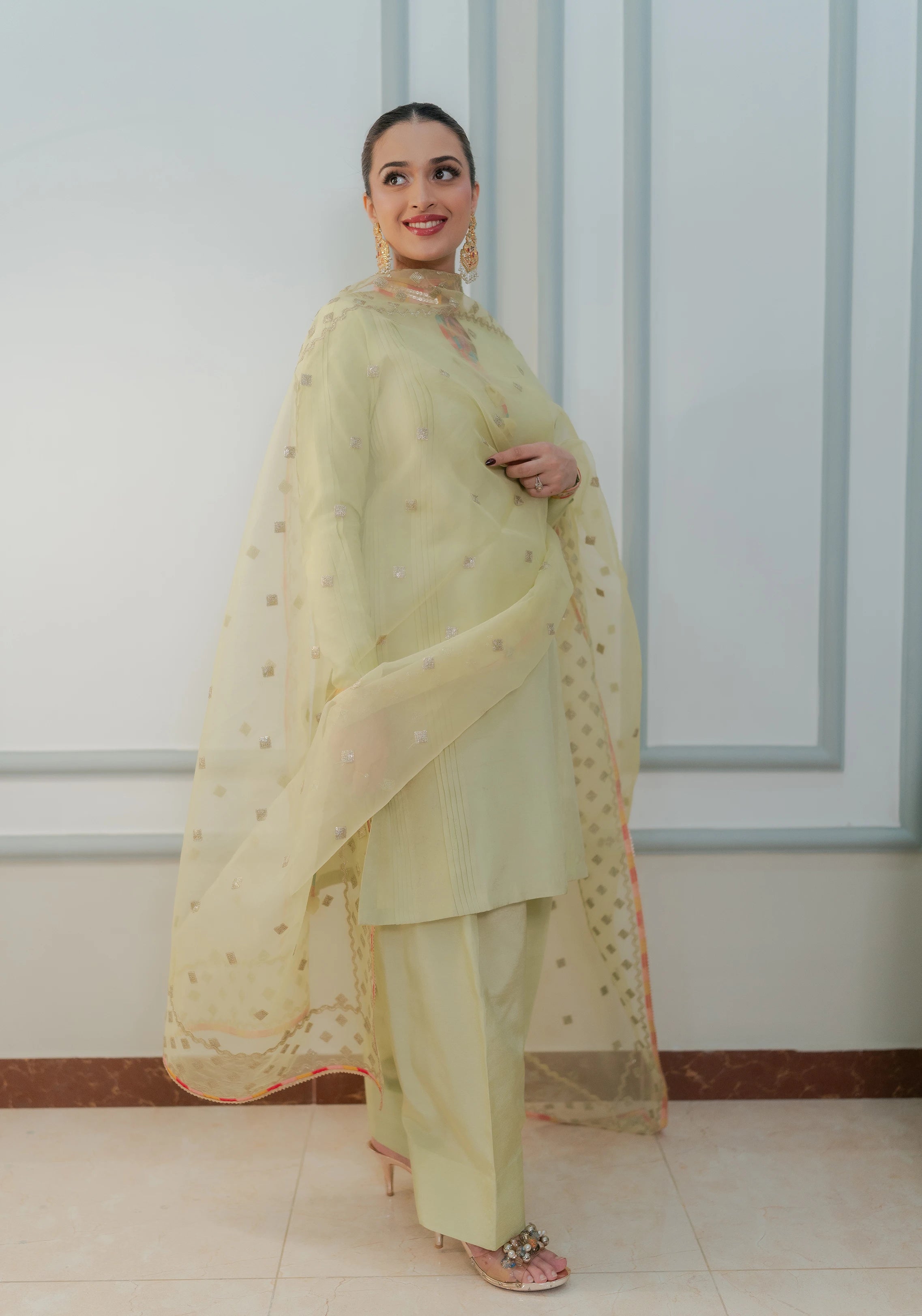 Pistachio Embroidered SIlk Pret 3Pcs