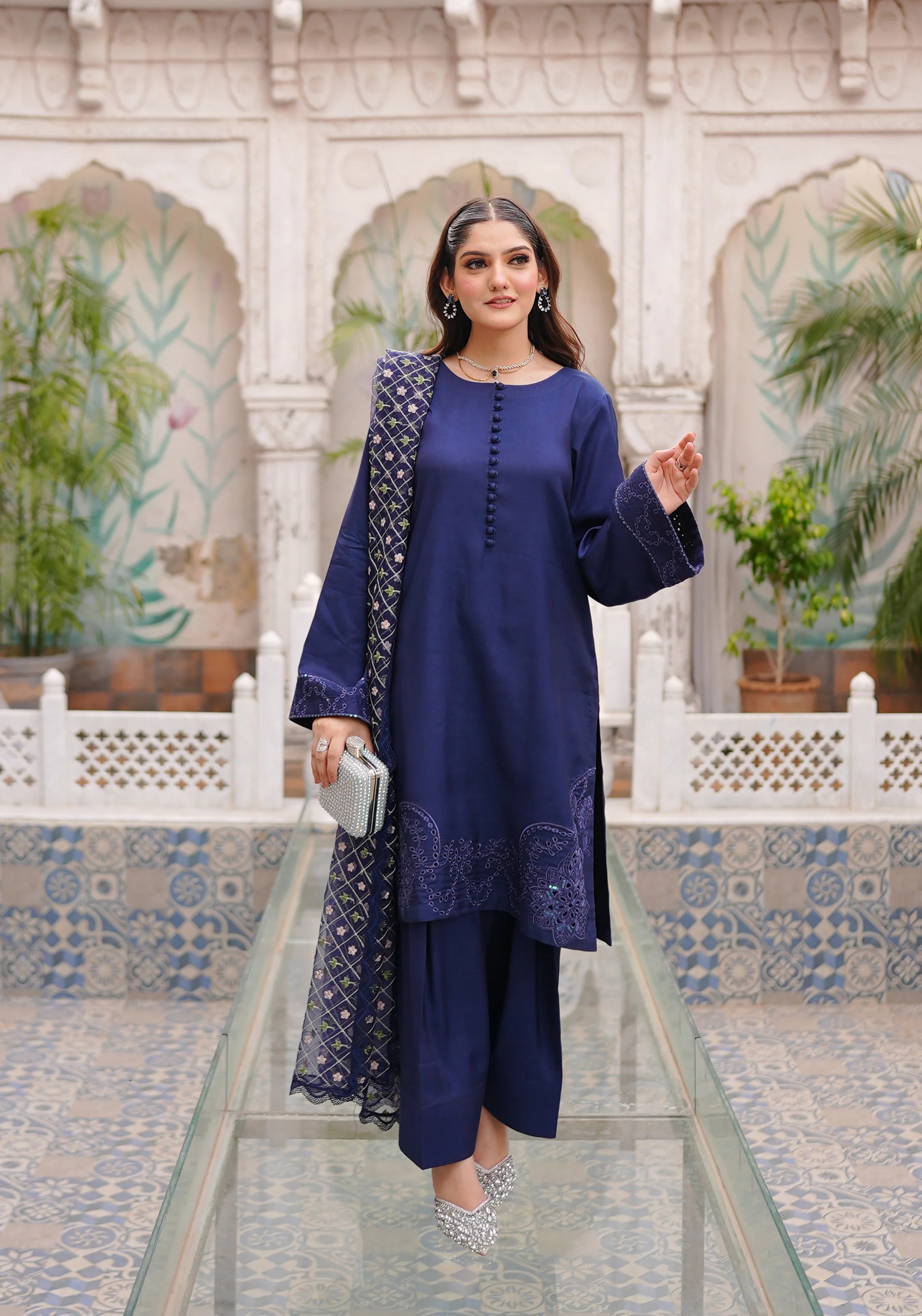 Mullberry Embroidered SIlk Pret 3Pcs