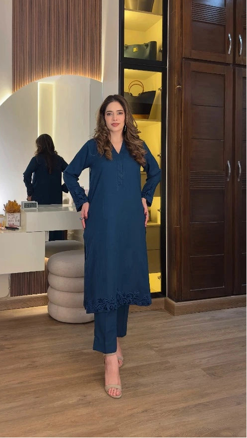 SF - 310 | Deep Teal Pret Karandi 2 PCs