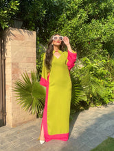 Pop of Pink Crepe Kaftan Pret 1 PCs