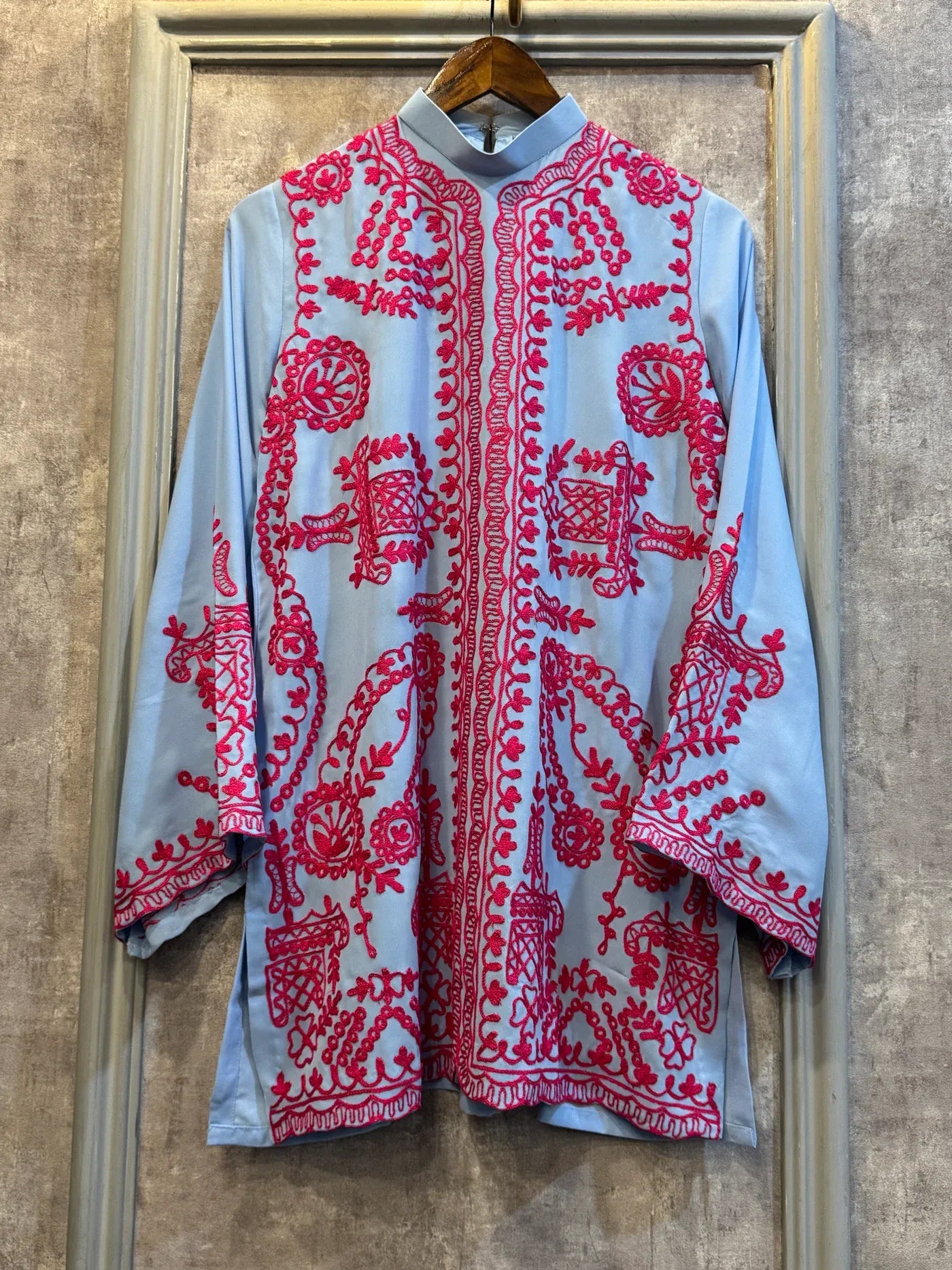 Ice Blue Embroidered Sewing Spot Pret 2Pcs