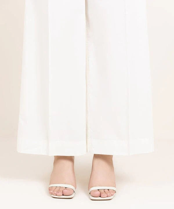 White Cotton Culottes - Stitched