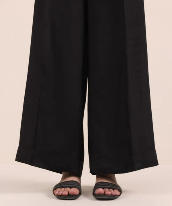 Black Cotton Culottes - Stitched