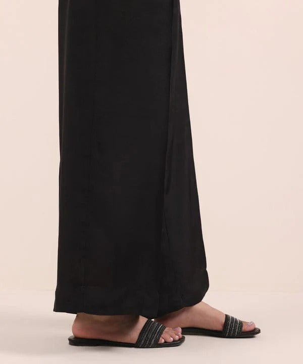 Black Cotton Culottes - Stitched