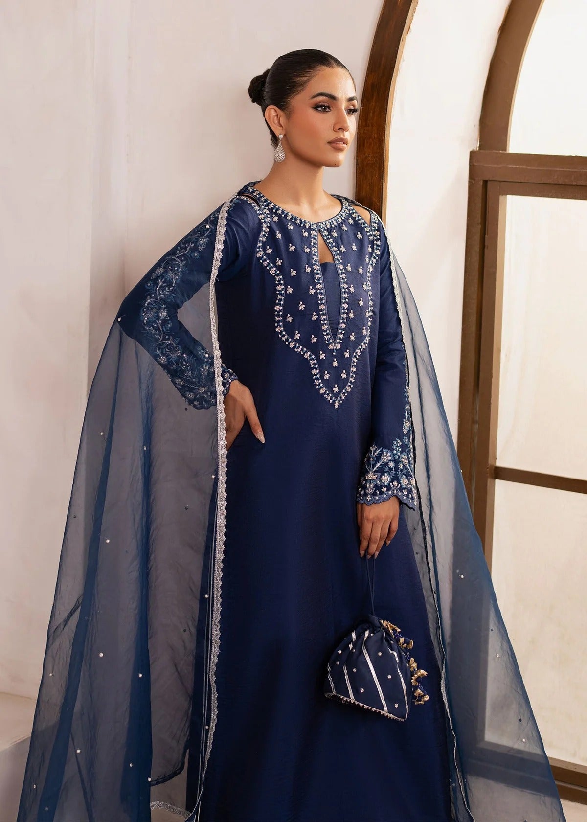 Celine Embroidered Korean Silk Pret 3Pcs
