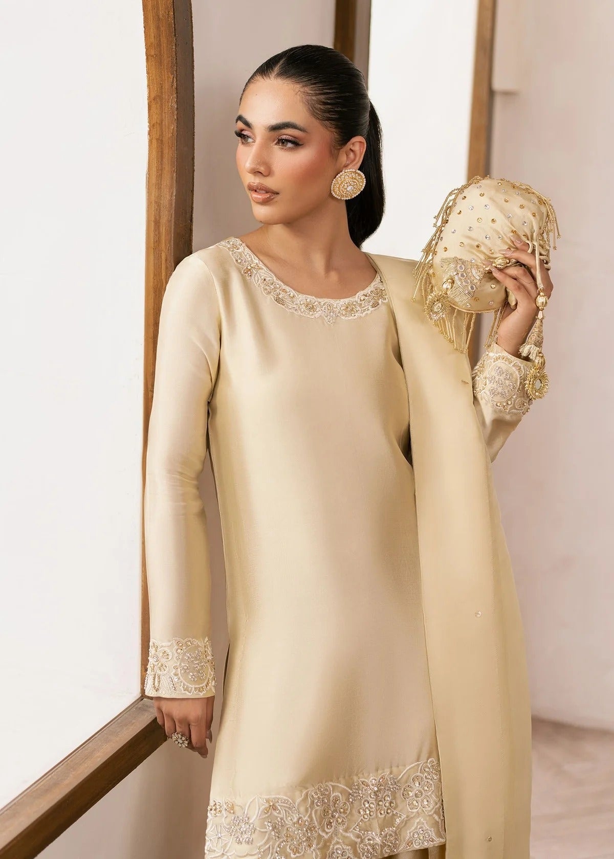 Eluna Embroidered Tissue Silk Pret 3Pcs