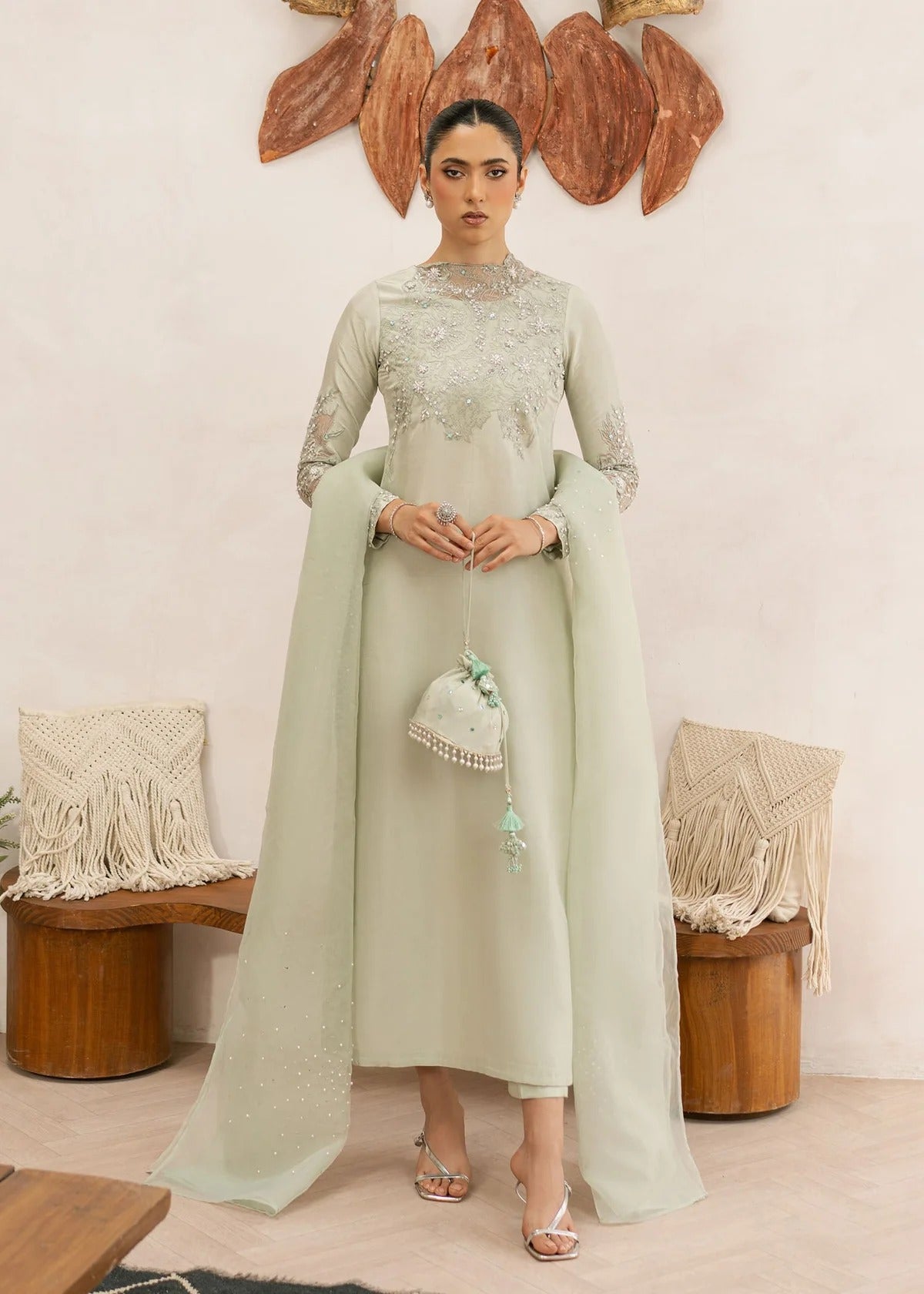 Daphne Embroidered Tissue Silk Pret 3Pcs