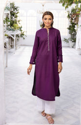 Sale collection girls Violet Whisper Lawn Pret 2PCs by Buraq Store, featuring soft pastel tones, lightweight lawn fabric, and elegant design for young girls. 
