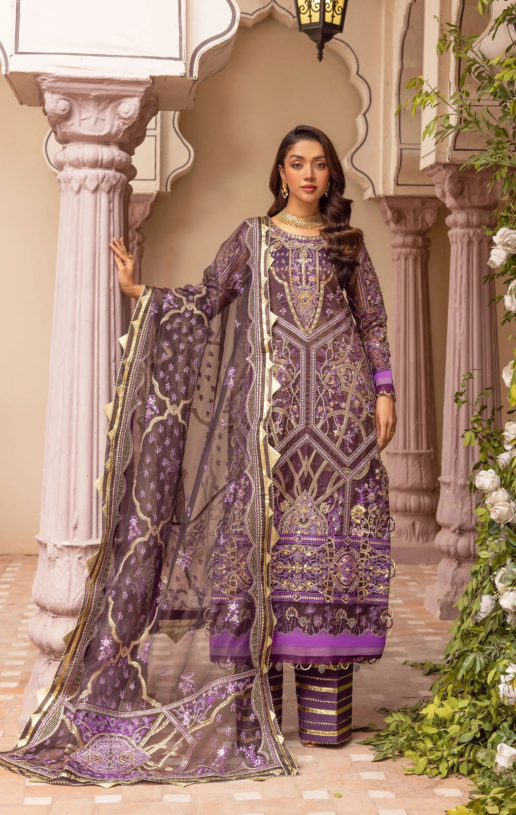 Malika Jaan D01 Unstitched 4PCs