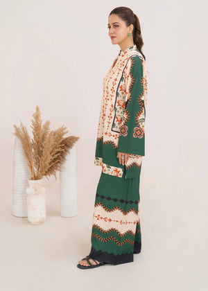 Women wearing silk dress design, close-up of the print on the silk fabric, Buraqstore