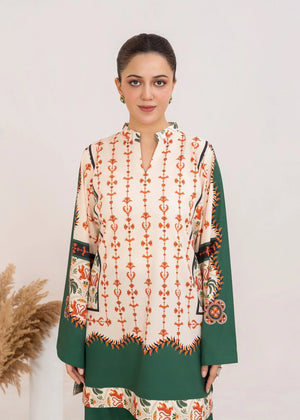 Women wearing silk dress design, back view of the printed silk shirt and trouser, Buraqstore