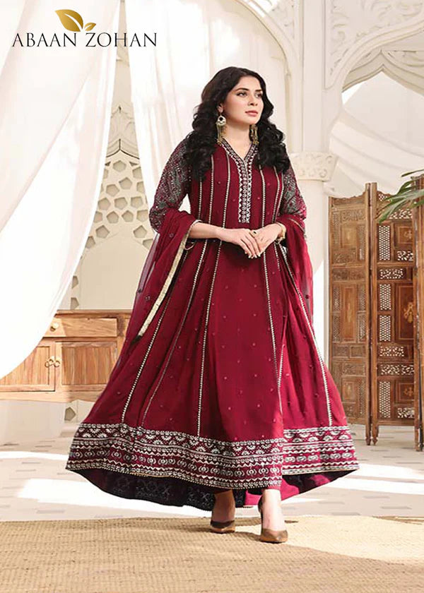 KASHISH MAROON CHIFFON PRET 3 PCs