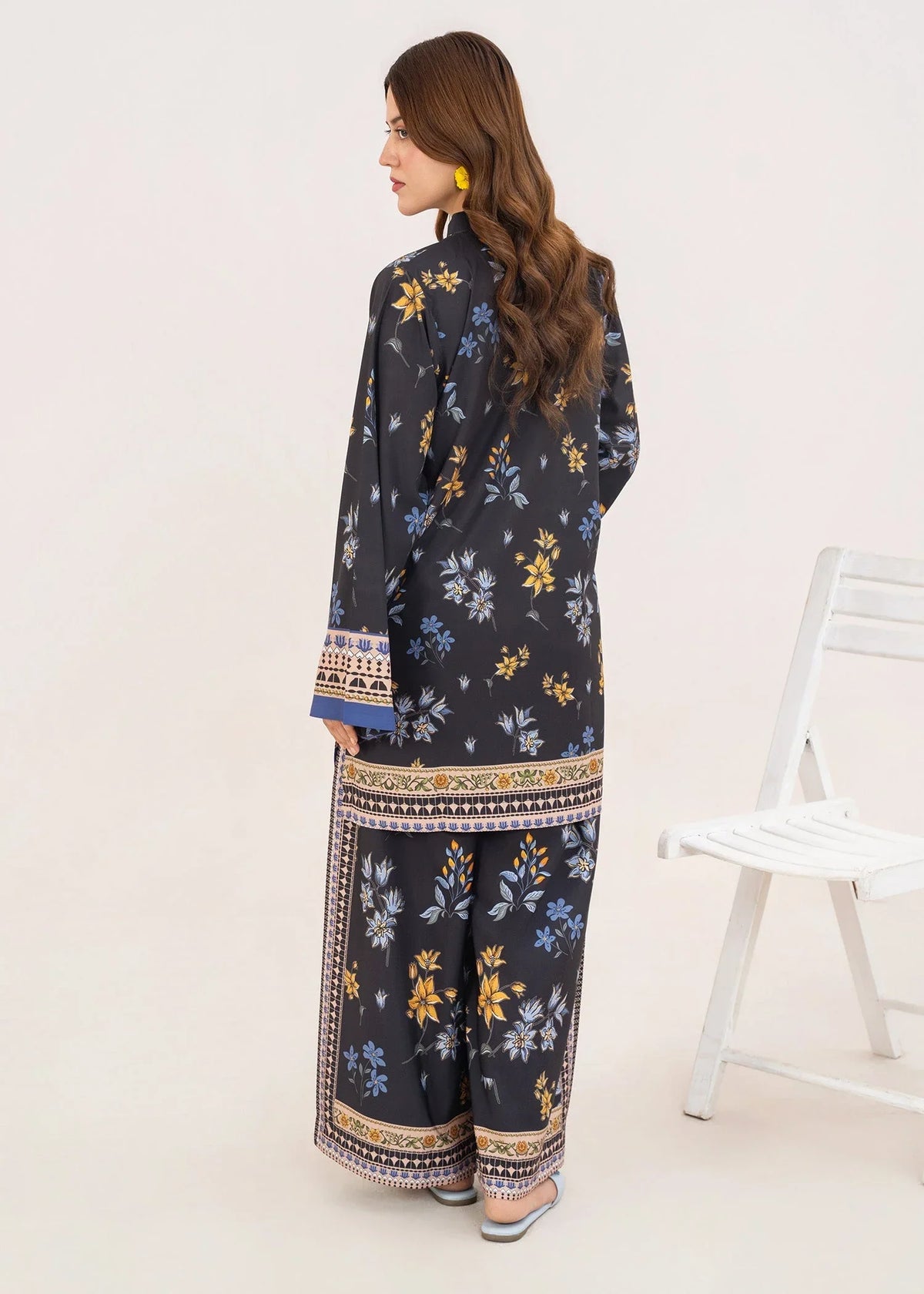 Black Co Ord Set Printed 2PC