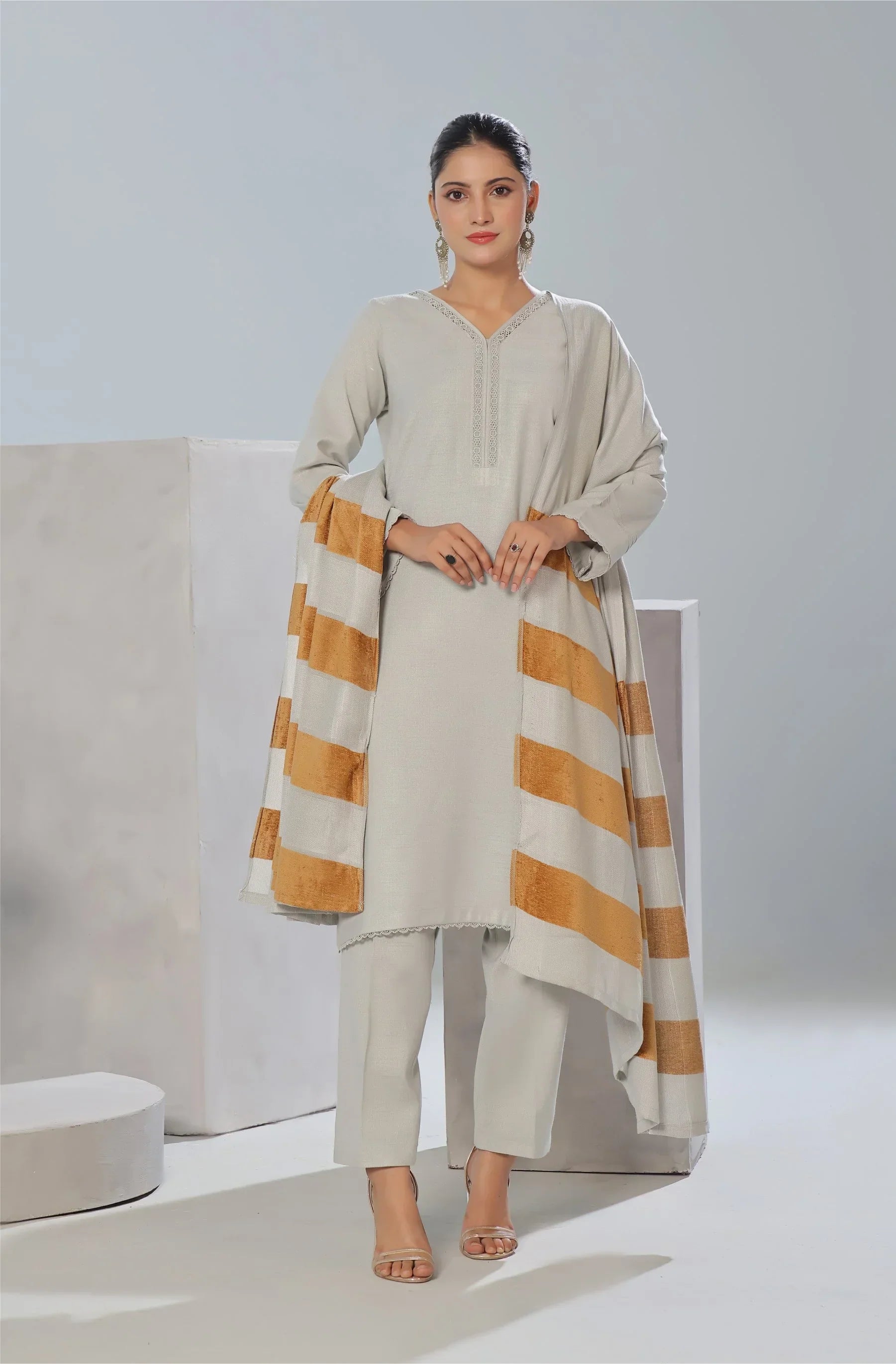 Luxury Leather Peach Collection Unstitched 3 PCs