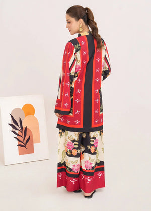 Women wearing red color dress, close-up of the print on the grip fabric shirt, Buraqstore