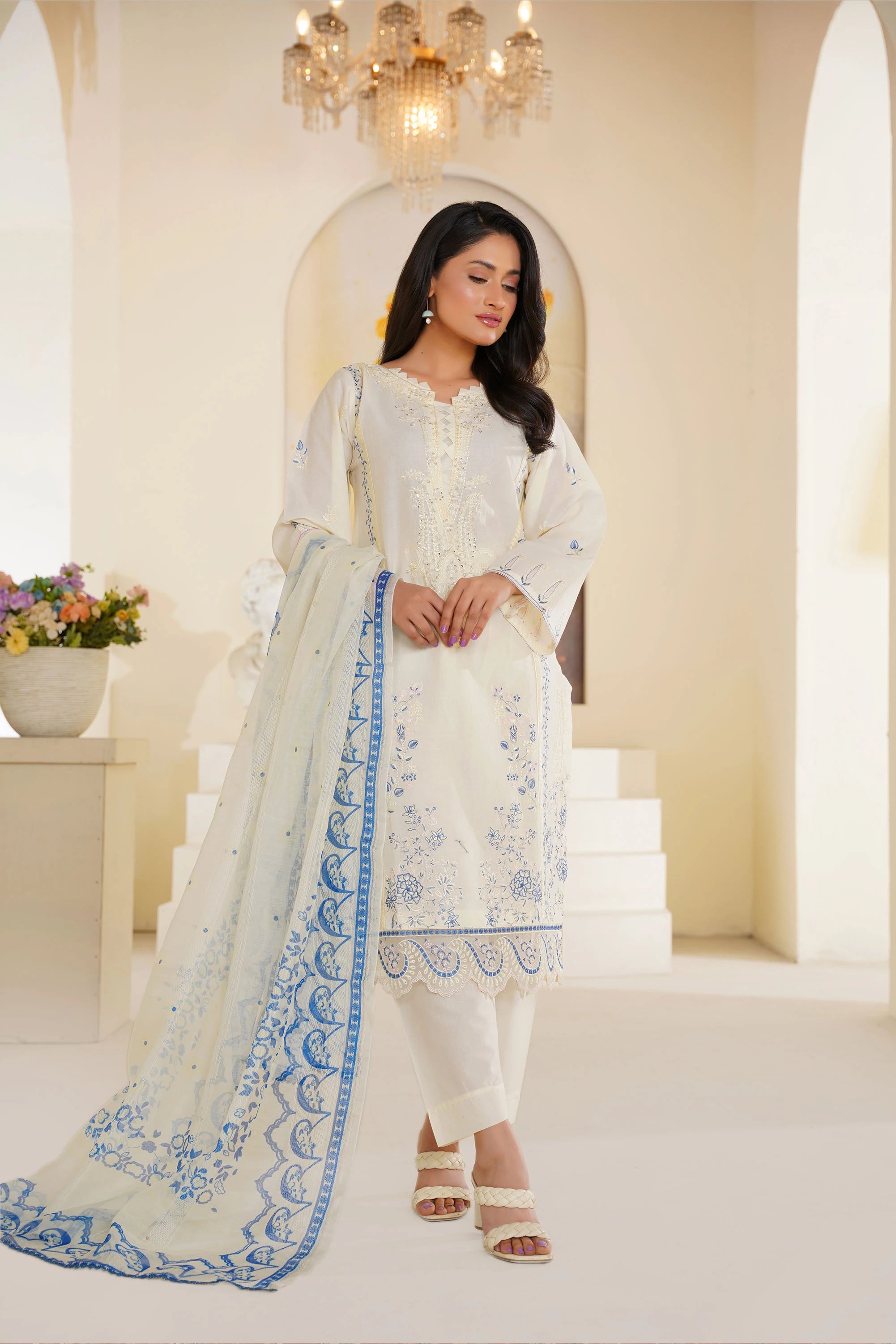 Ivory Breeze Embroidered Lawn Pret 3 PCs