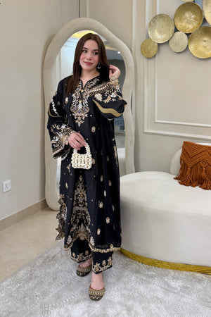 Golden Eclipse 3 piece set by Buraq Store summer collection sale lawn dress