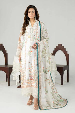 model wearing white daisy suit buraqstore elegant white dress design