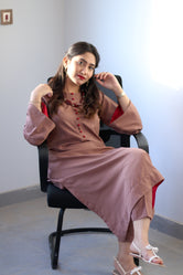 Rust Georgette Pret 2Pcs