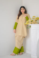 Pastel Raw Silk Pret 2Pcs