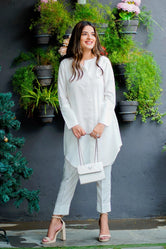 White Crepe Pret 2Pcs