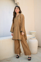 Golden Khadi Cotton Pret 2Pcs