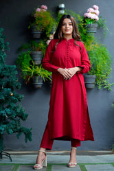 Red Georgette Pret 2Pcs